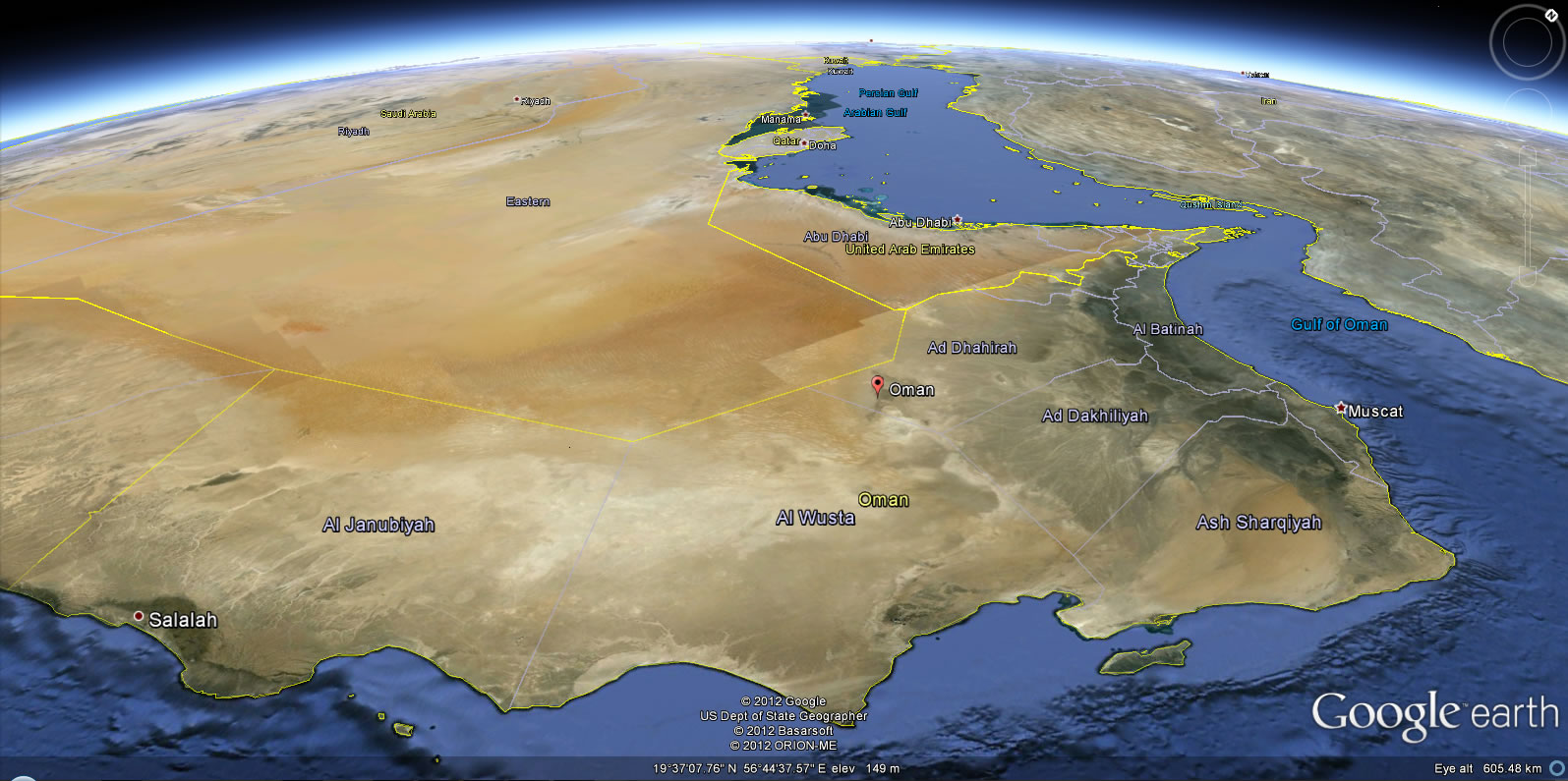 Oman terre carte
